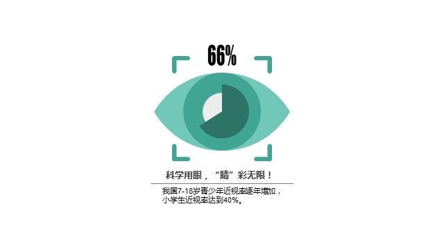 多色插画PPT饼图