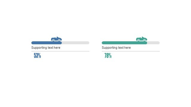 多色插画PPT条形图