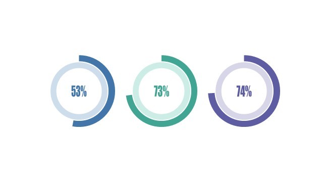 多色插画PPT环形图