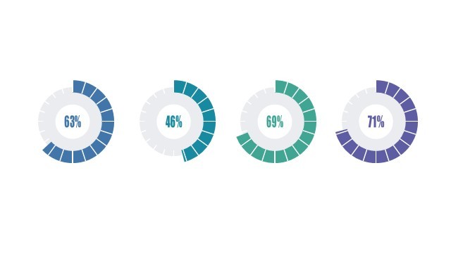 多色扁平PPT环形图