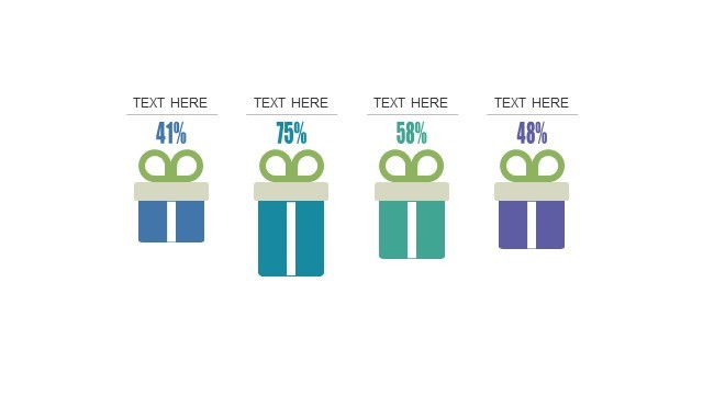 多色插画PPT柱状图