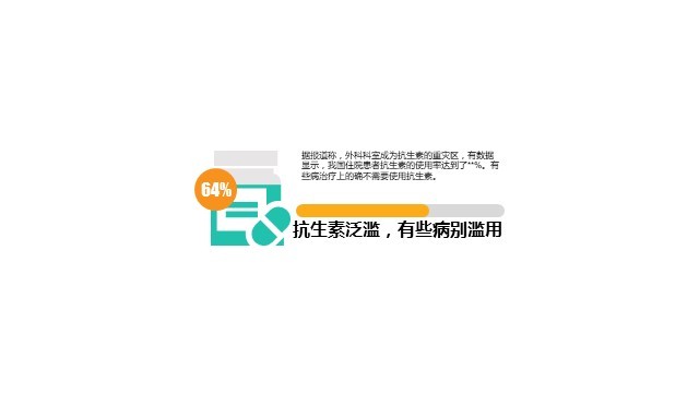 多色插画PPT条形图
