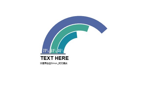 多色扁平PPT环形图