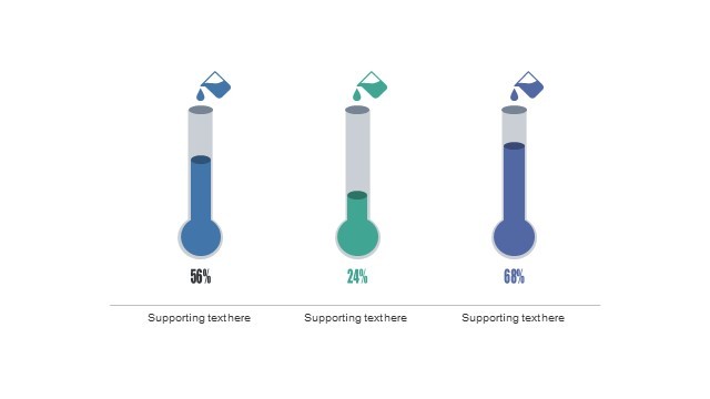 多色插画PPT柱状图