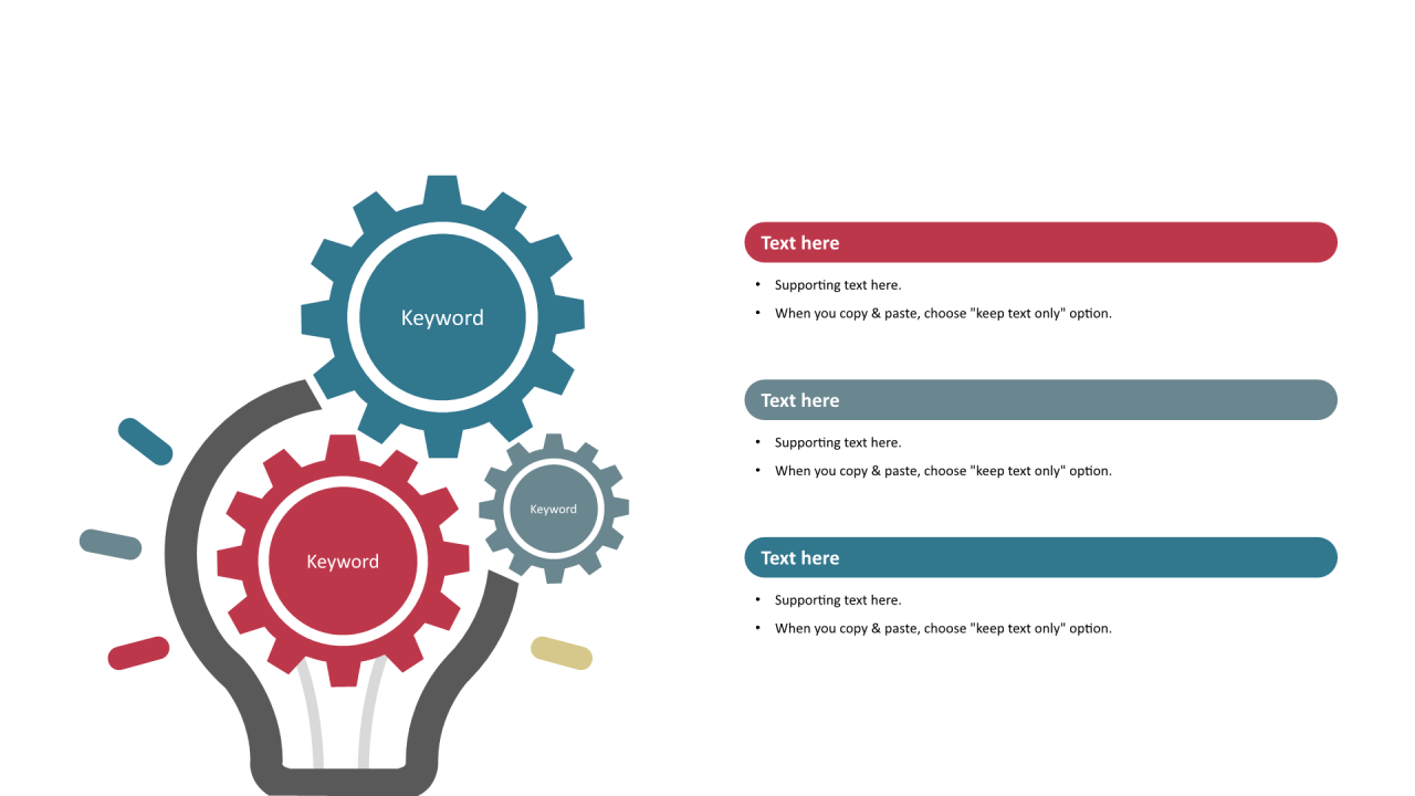 多色圆形扁平3项PPT列表