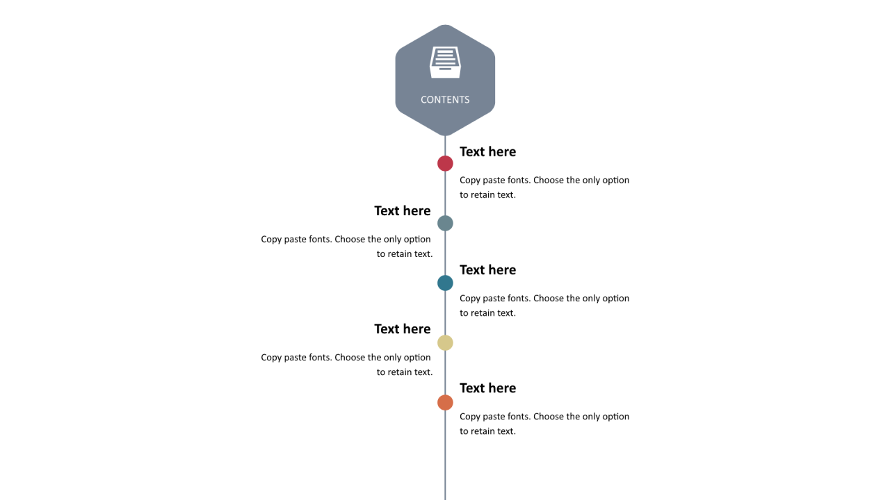 多色多边形扁平5项PPT目录