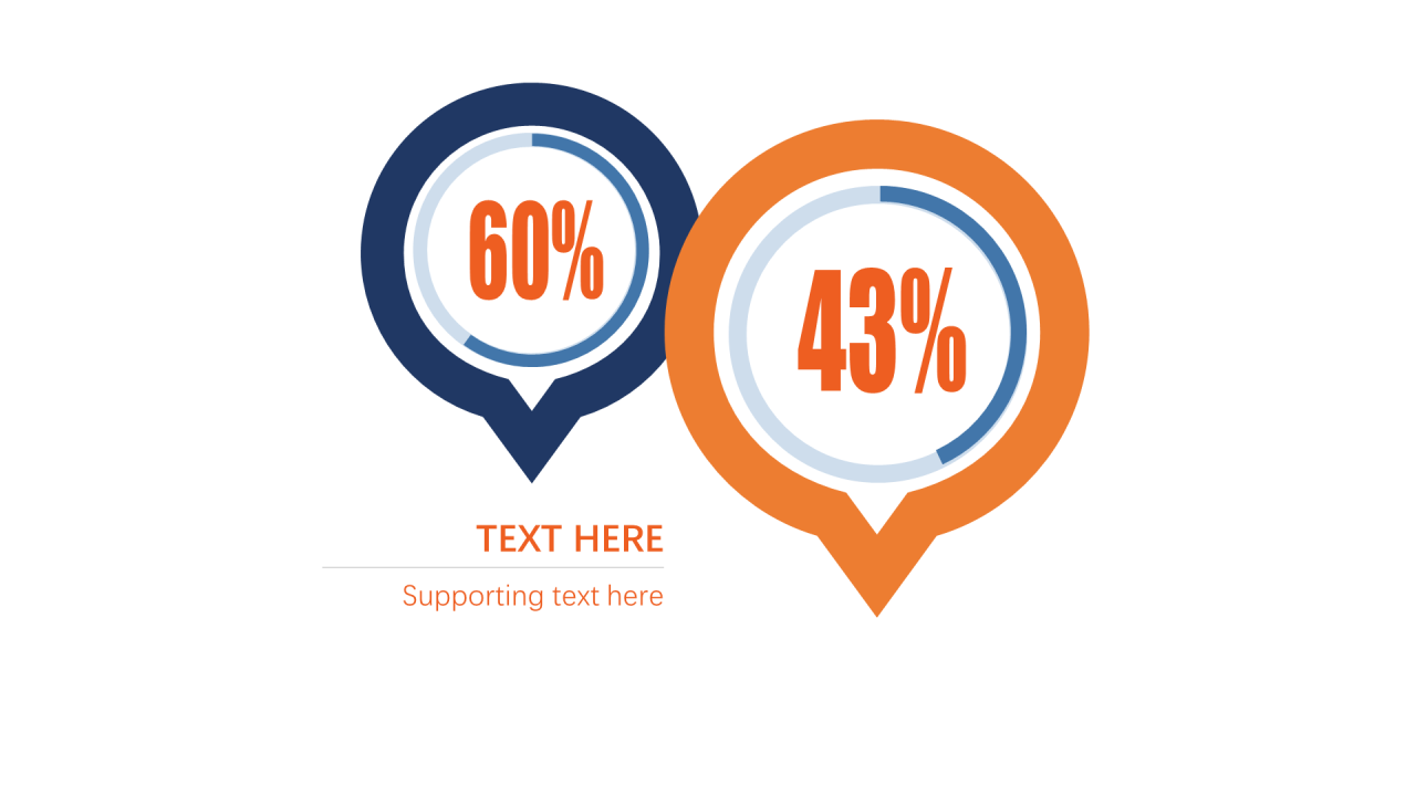 多色扁平PPT饼图