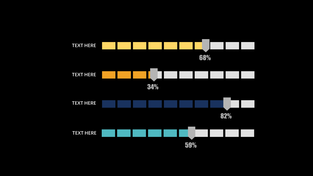 多色插画PPT条形图