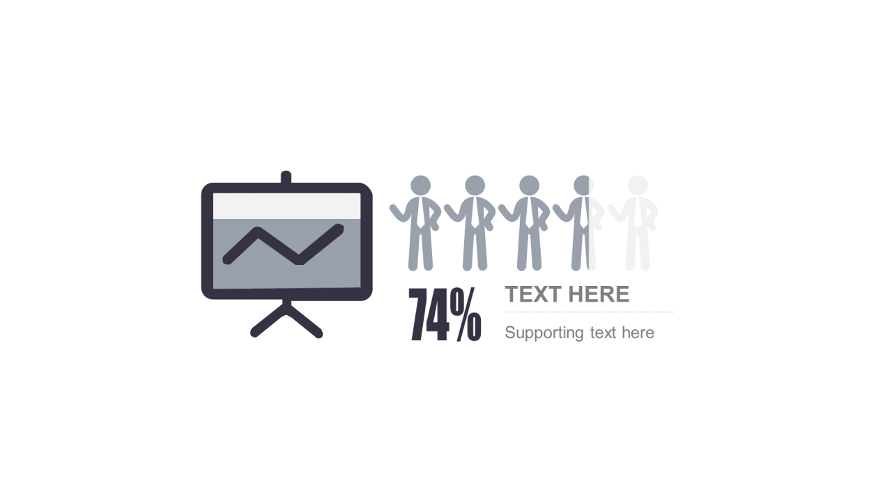 灰色插画PPT条形图