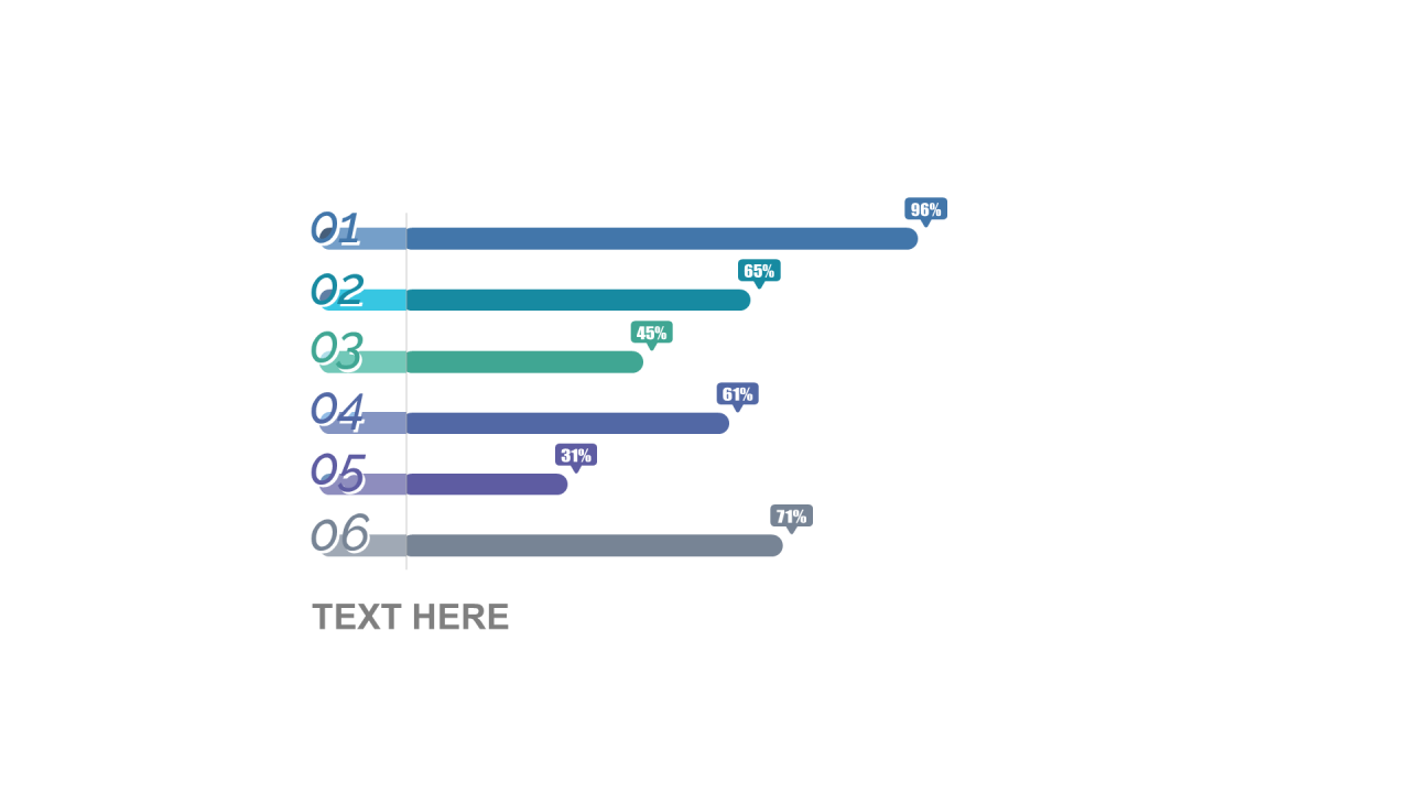 多色扁平PPT条形图