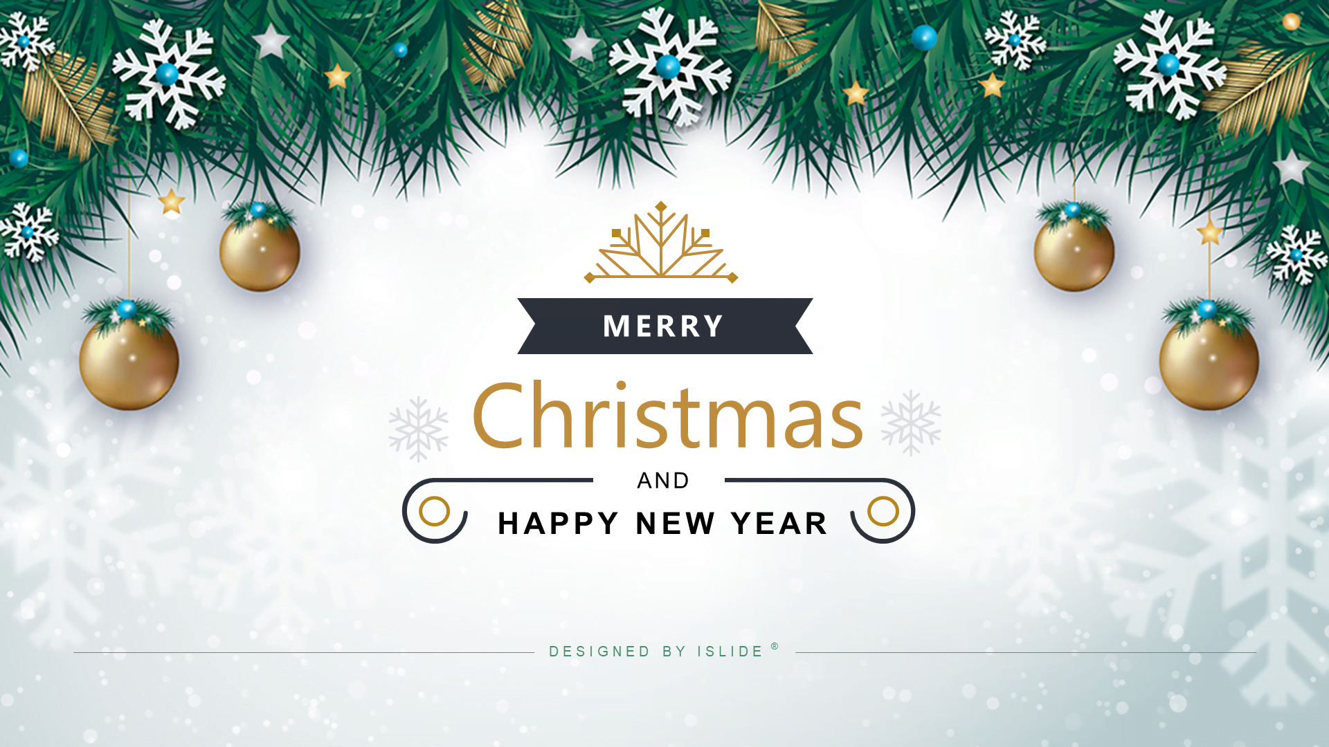 White Creative Illustration PPT Theme for Christmas Festival Celebration