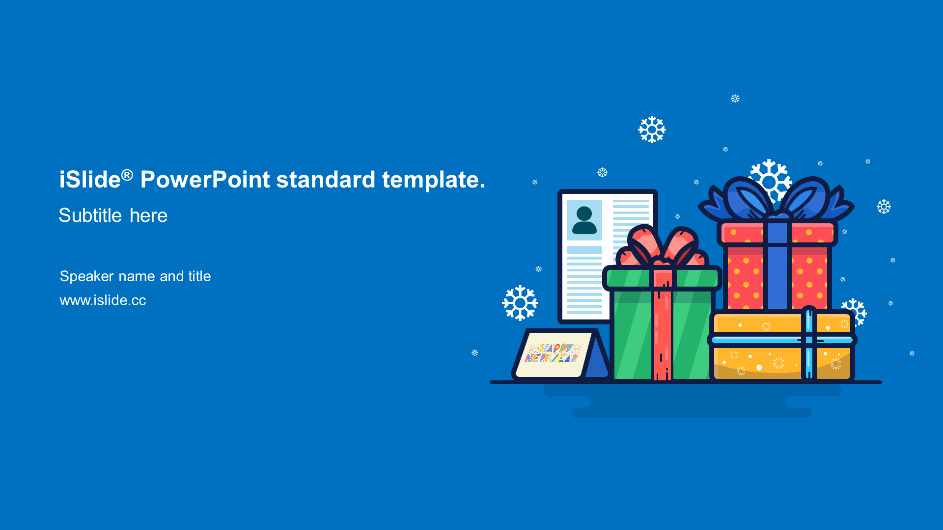 Blue Illustration Christmas Event Planning Festival Celebration PPT Template Download