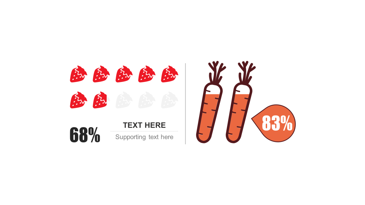 红色插画PPT柱状图