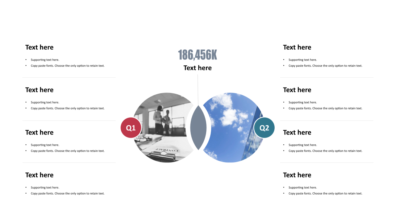 多色圆形扁平8项PPT列表