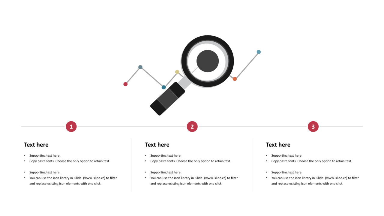 多色圆形扁平3项PPT列表