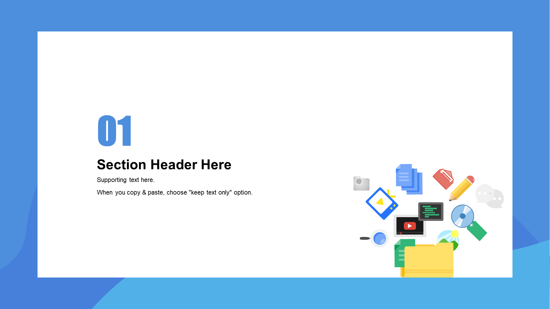 Blue Illustration Education Learning Training Courseware PPT Topic