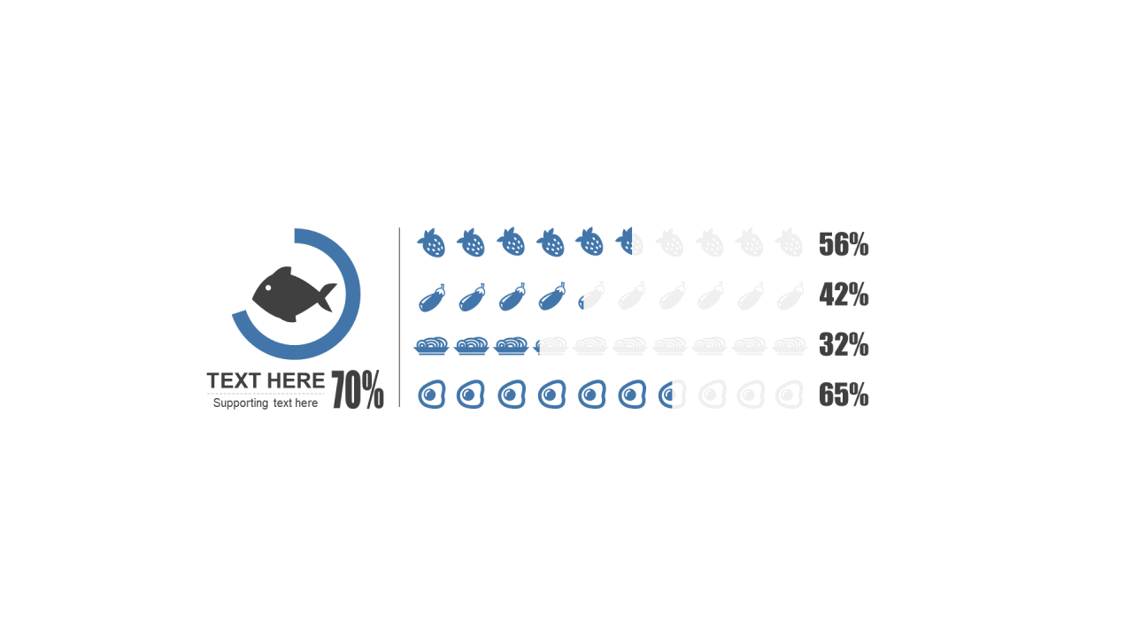 多色插画PPT条形图