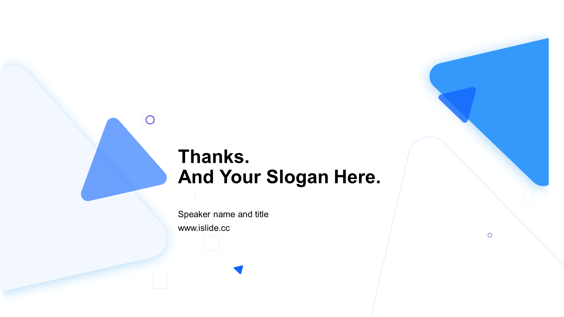 Blue Geometry Simple Internet Communication Work Summary PPT Theme
