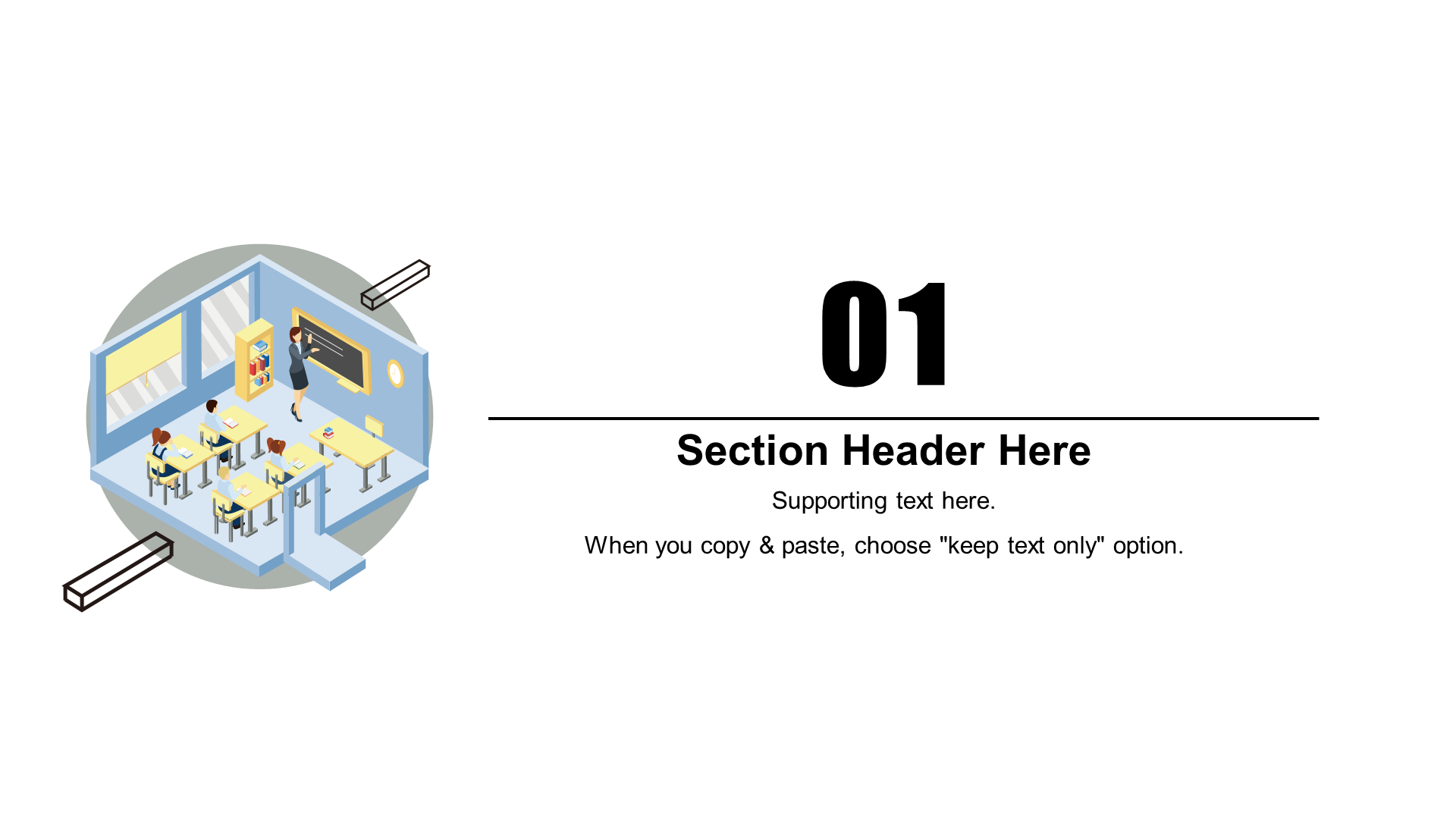 PPT Theme of Grey Illustration Education Industry Training Courseware