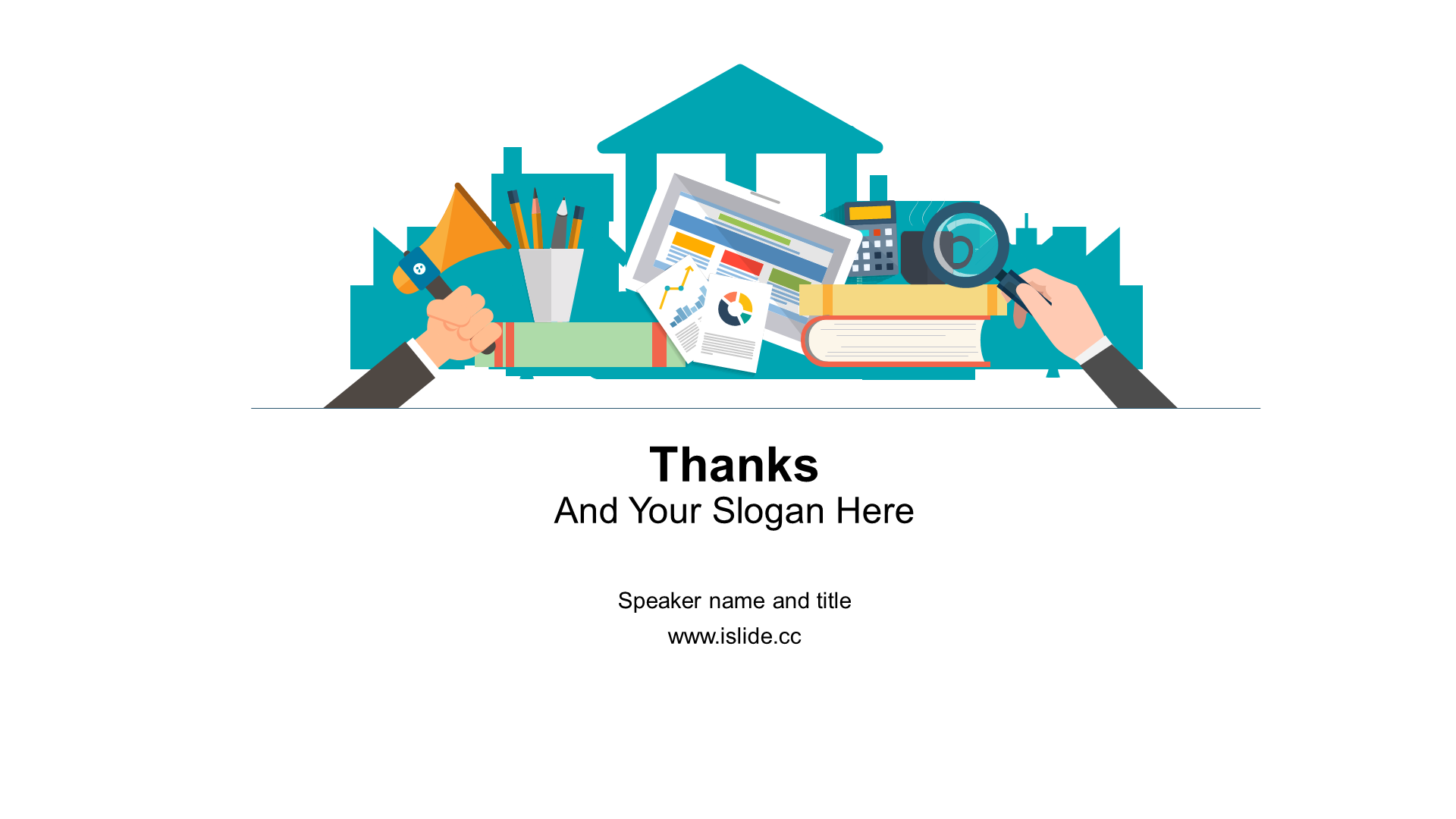 Blue Illustration Education and Learning Summary PPT Theme