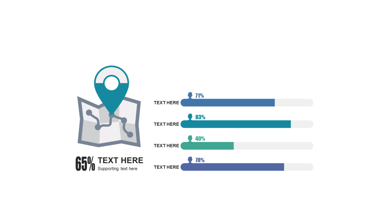 多色插画PPT条形图