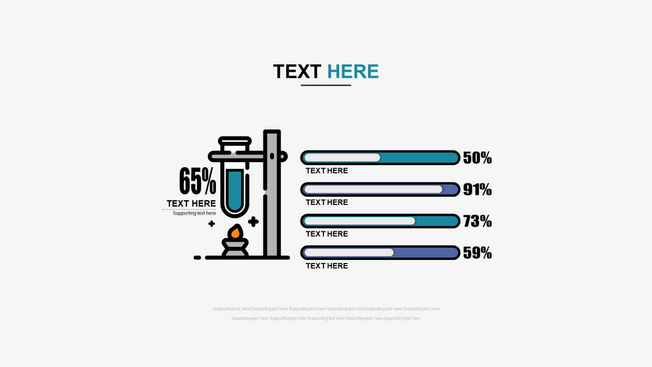 多色插画PPT条形图