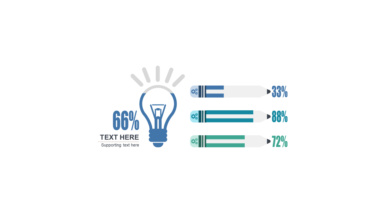 多色插画PPT条形图