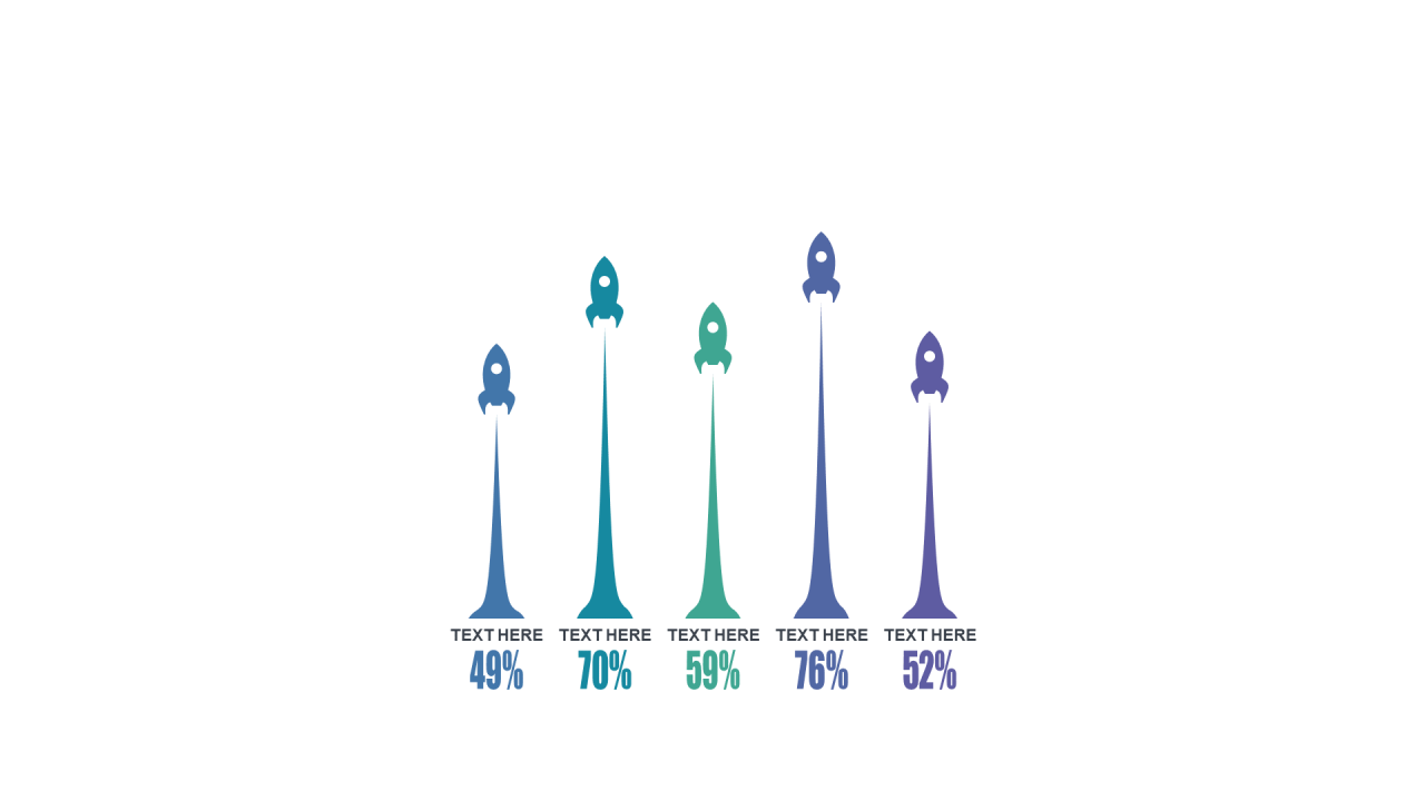 多色插画PPT柱状图