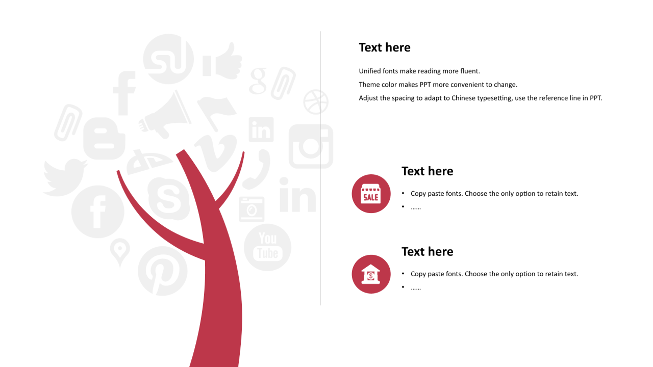 多色圆形扁平2项PPT关系