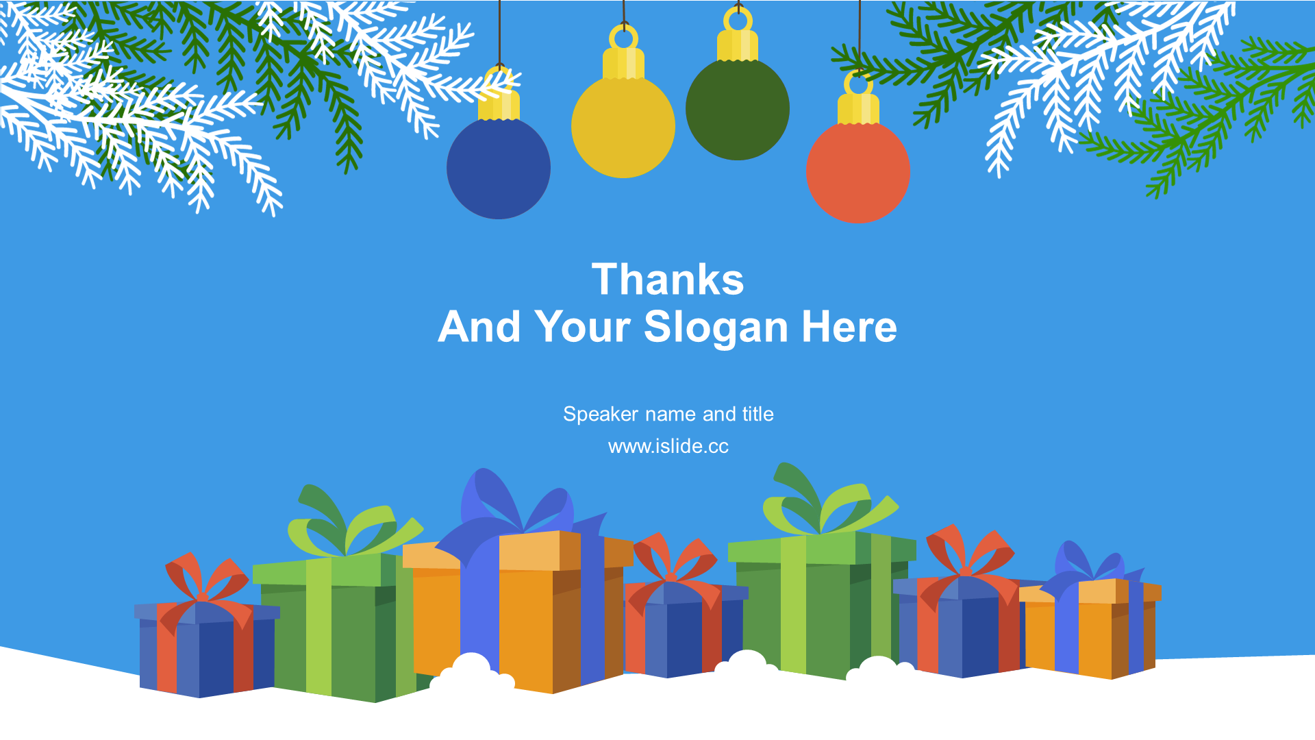 Blue Illustration PPT Theme for Christmas Fast Selling Retail Festival Celebration