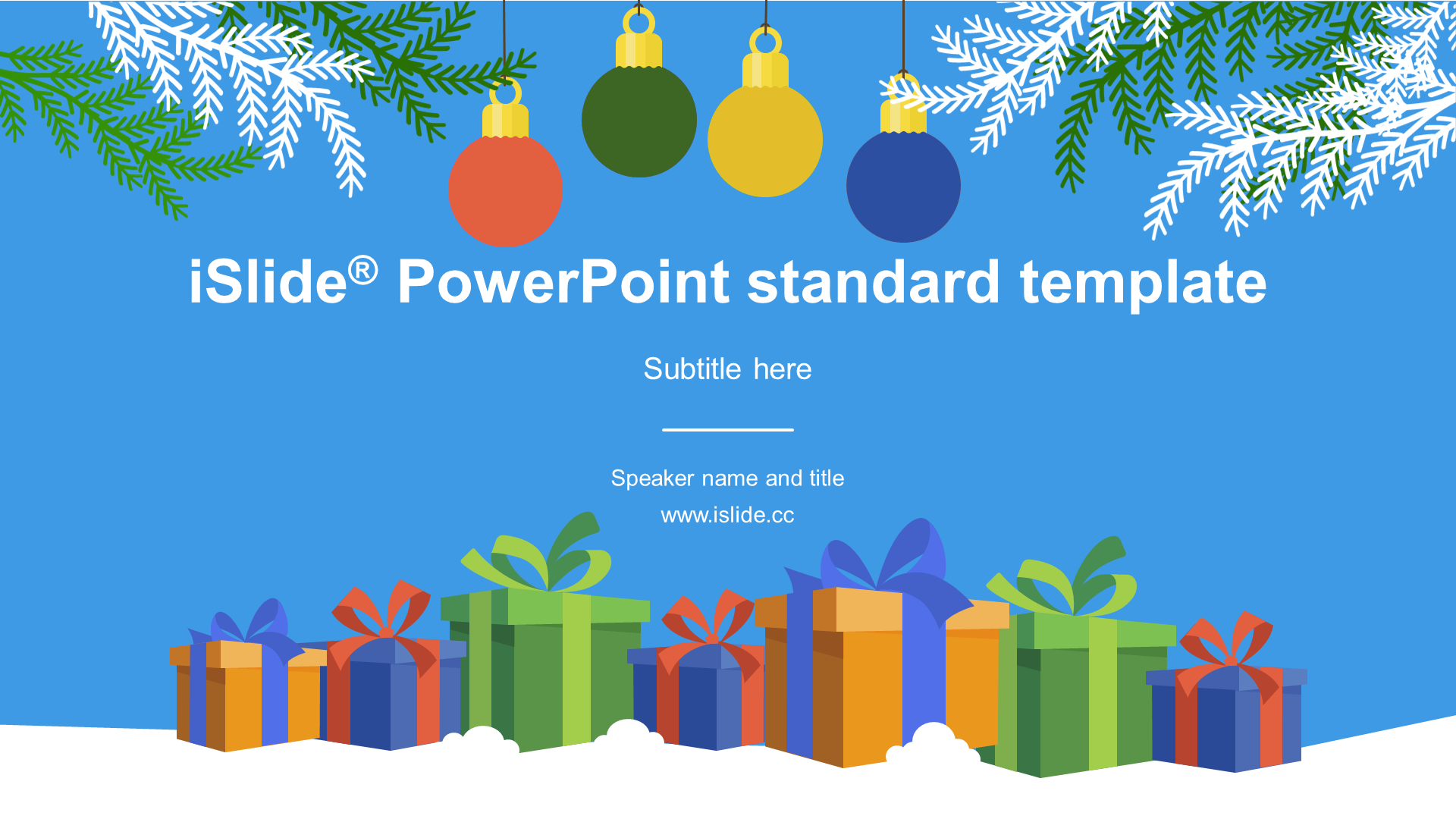 Blue Illustration PPT Theme for Christmas Fast Selling Retail Festival Celebration