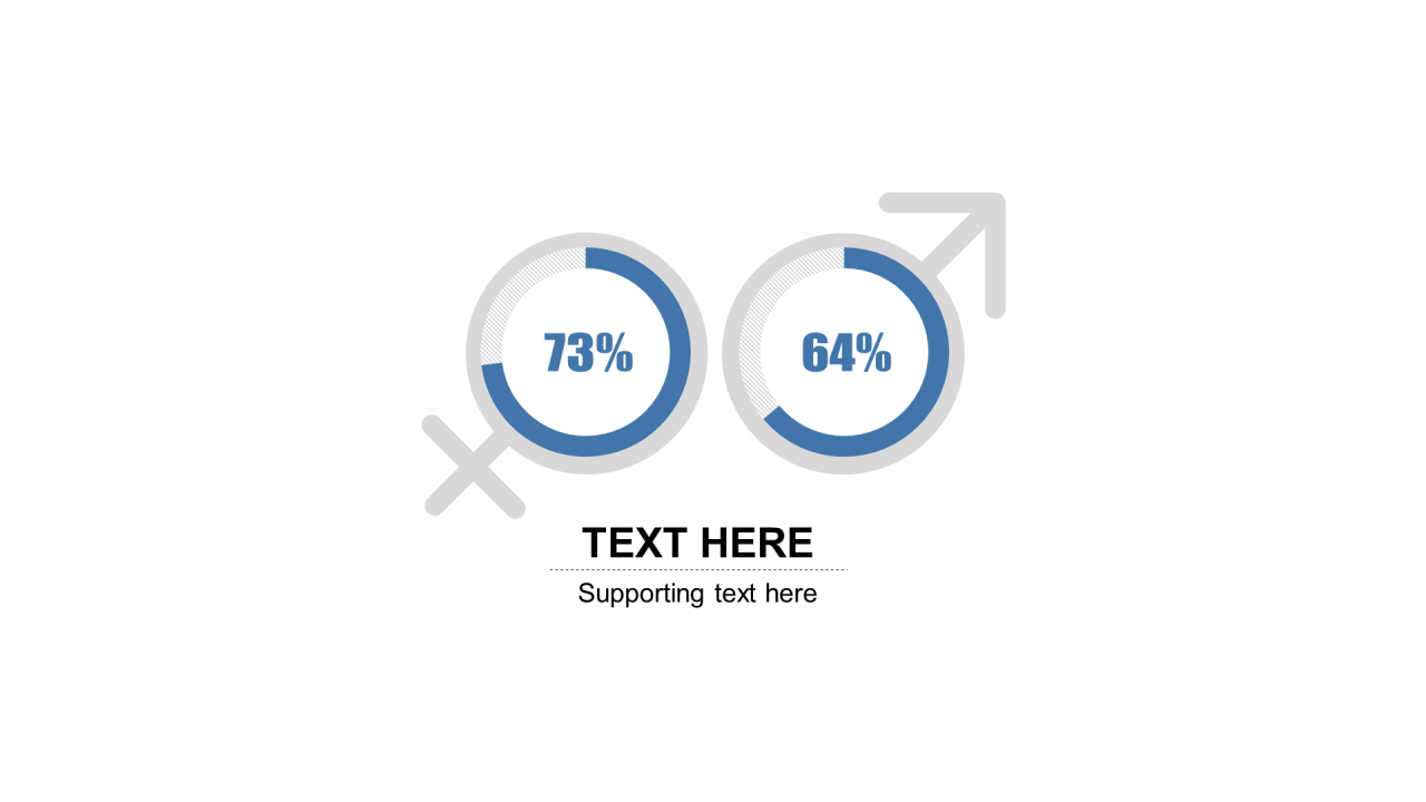 蓝色扁平PPT环形图