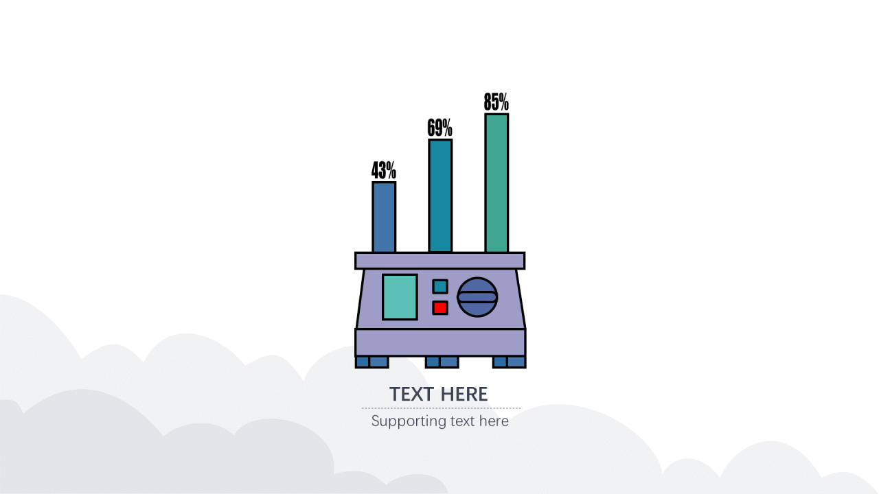 多色扁平PPT柱状图