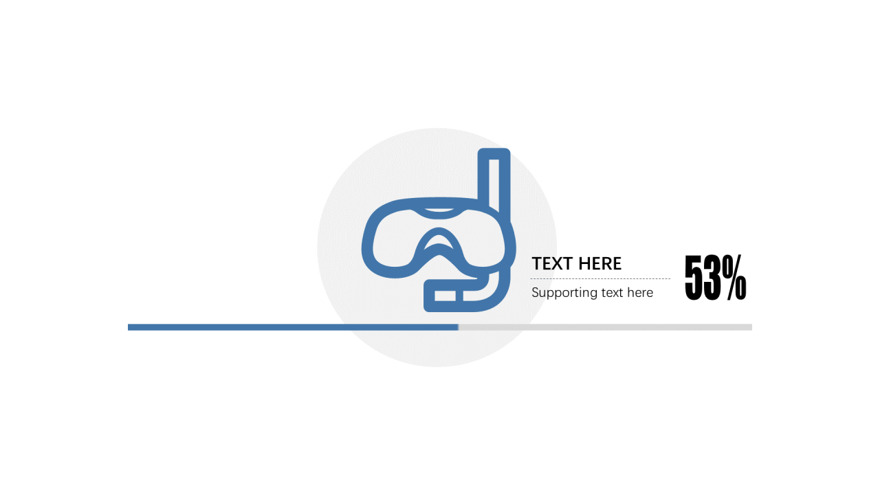 蓝色扁平PPT条形图