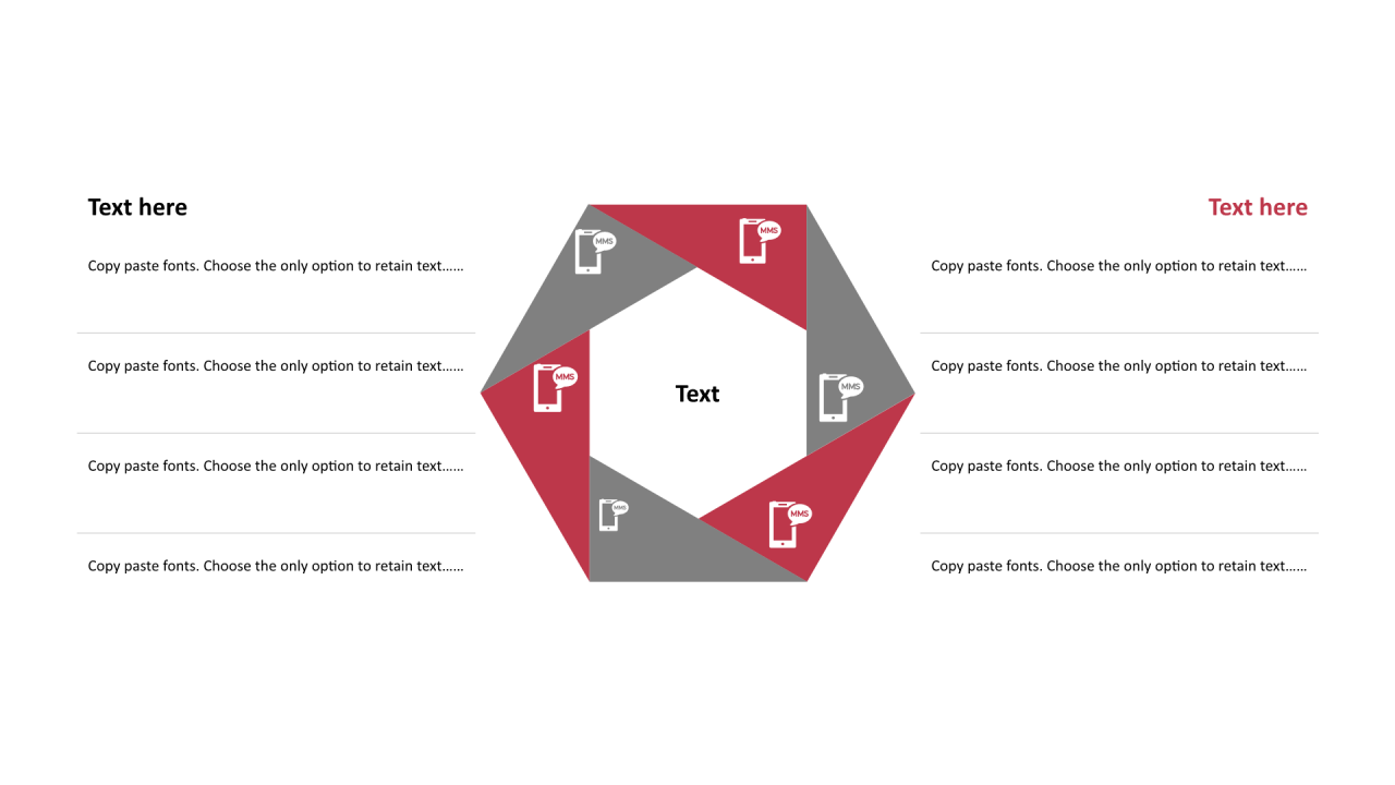 多色多边形扁平8项PPT关系