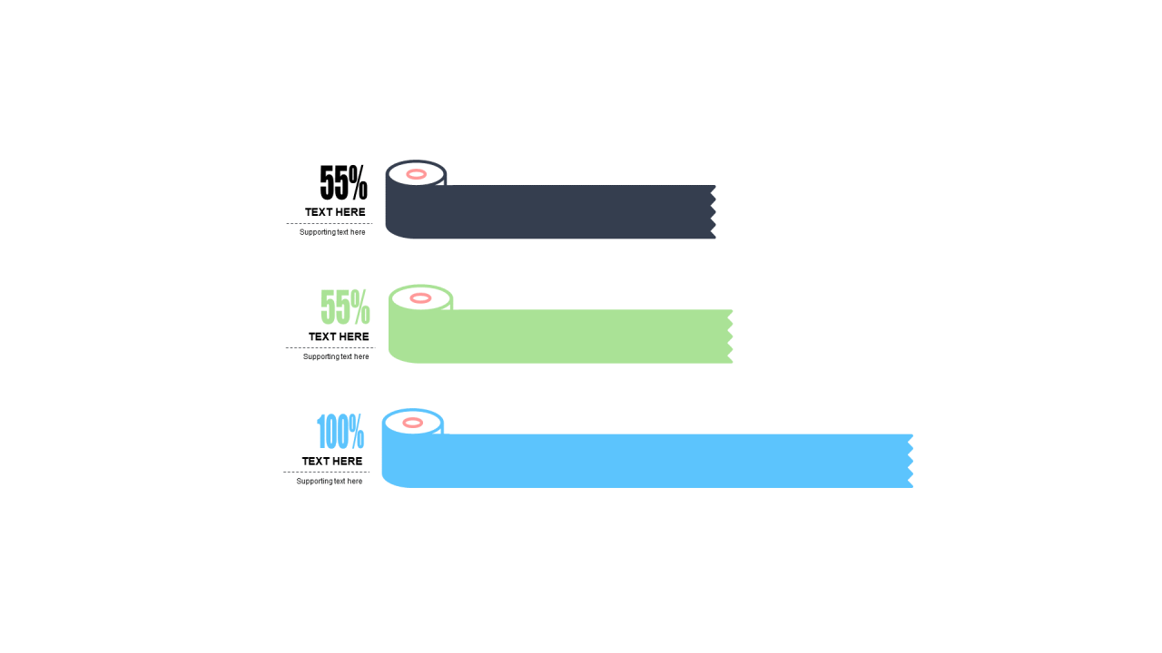 多色扁平PPT条形图