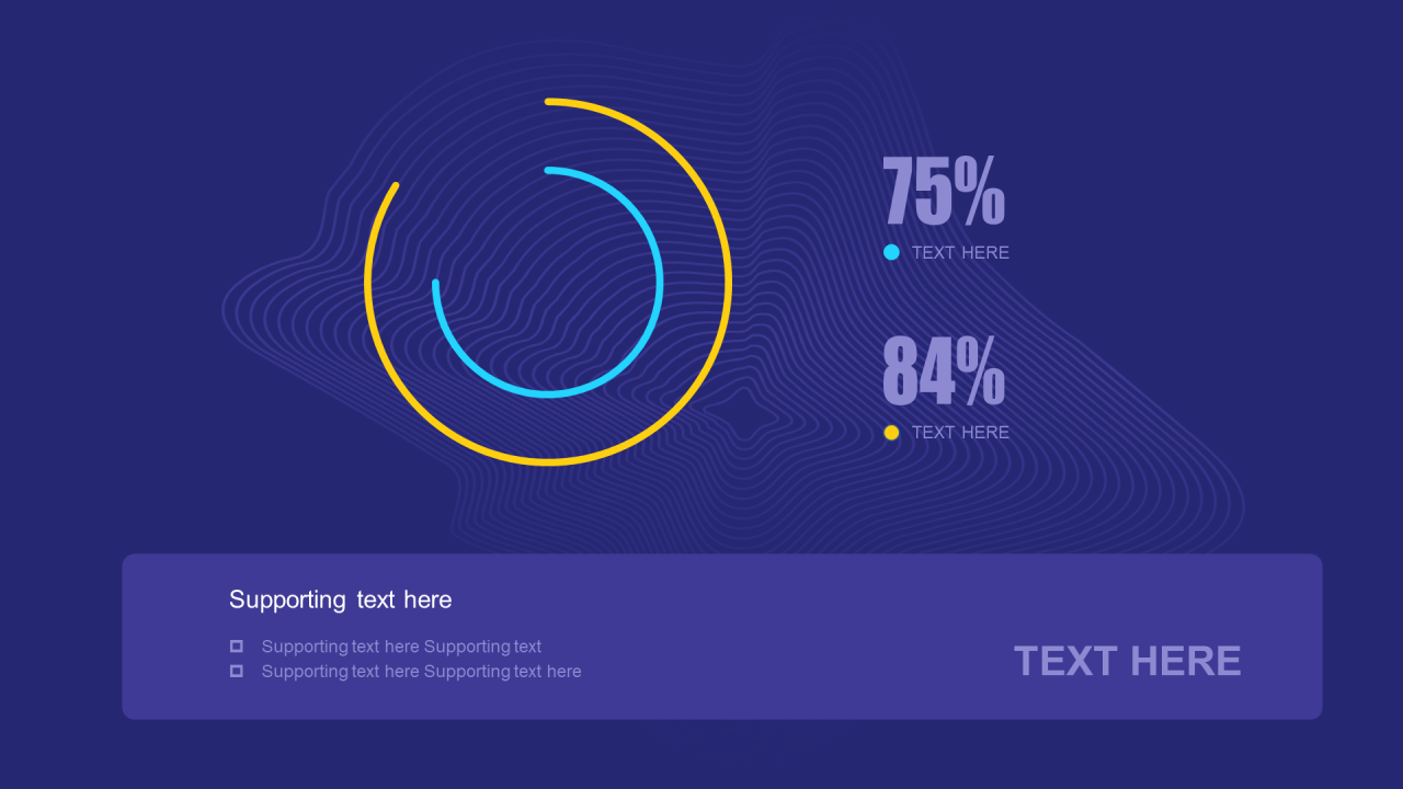 多色扁平PPT环形图