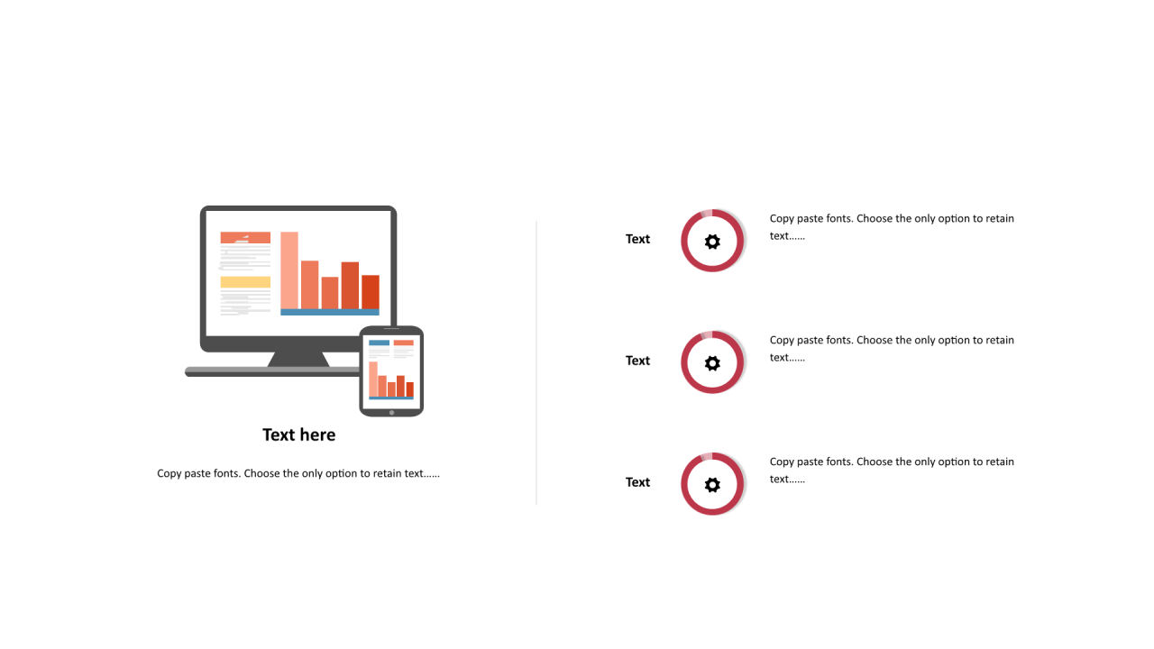 多色圆形扁平3项PPT列表