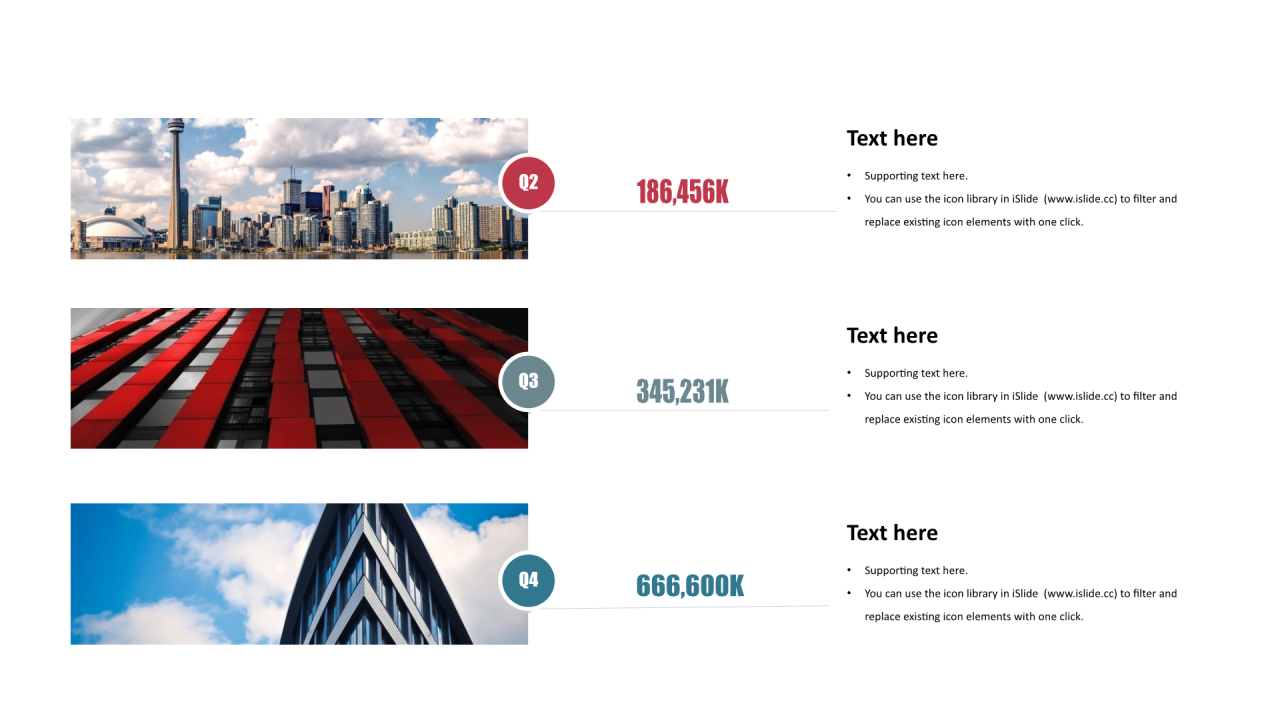 多色矩形扁平3项PPT列表