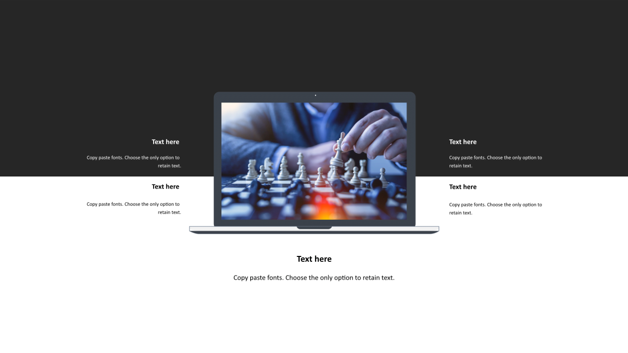 灰色矩形扁平5项PPT列表