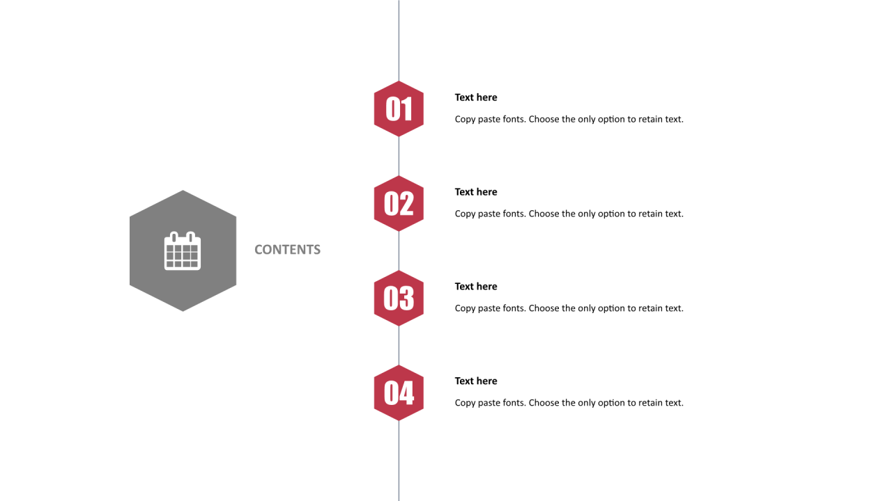 多色多边形扁平4项PPT目录