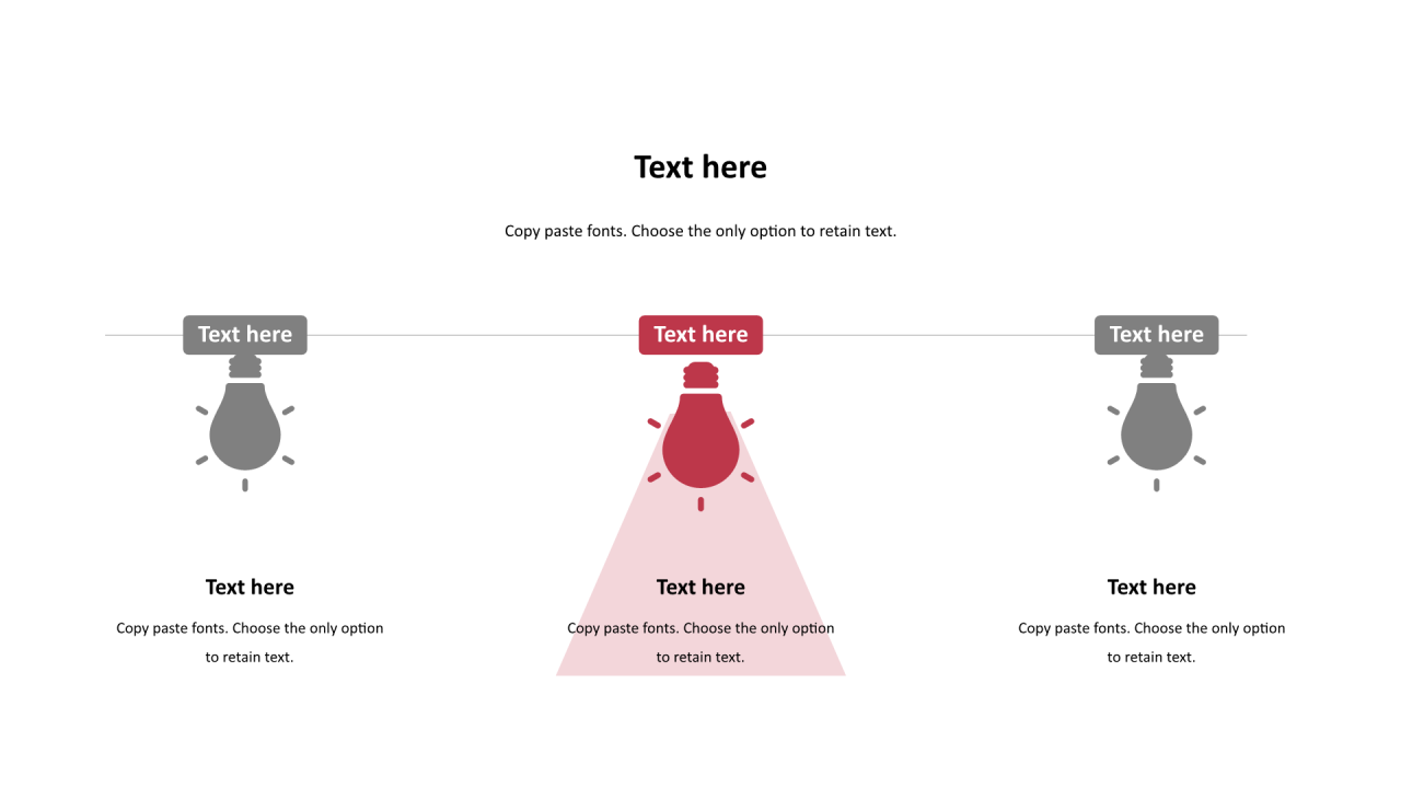 多色线条扁平3项PPT列表