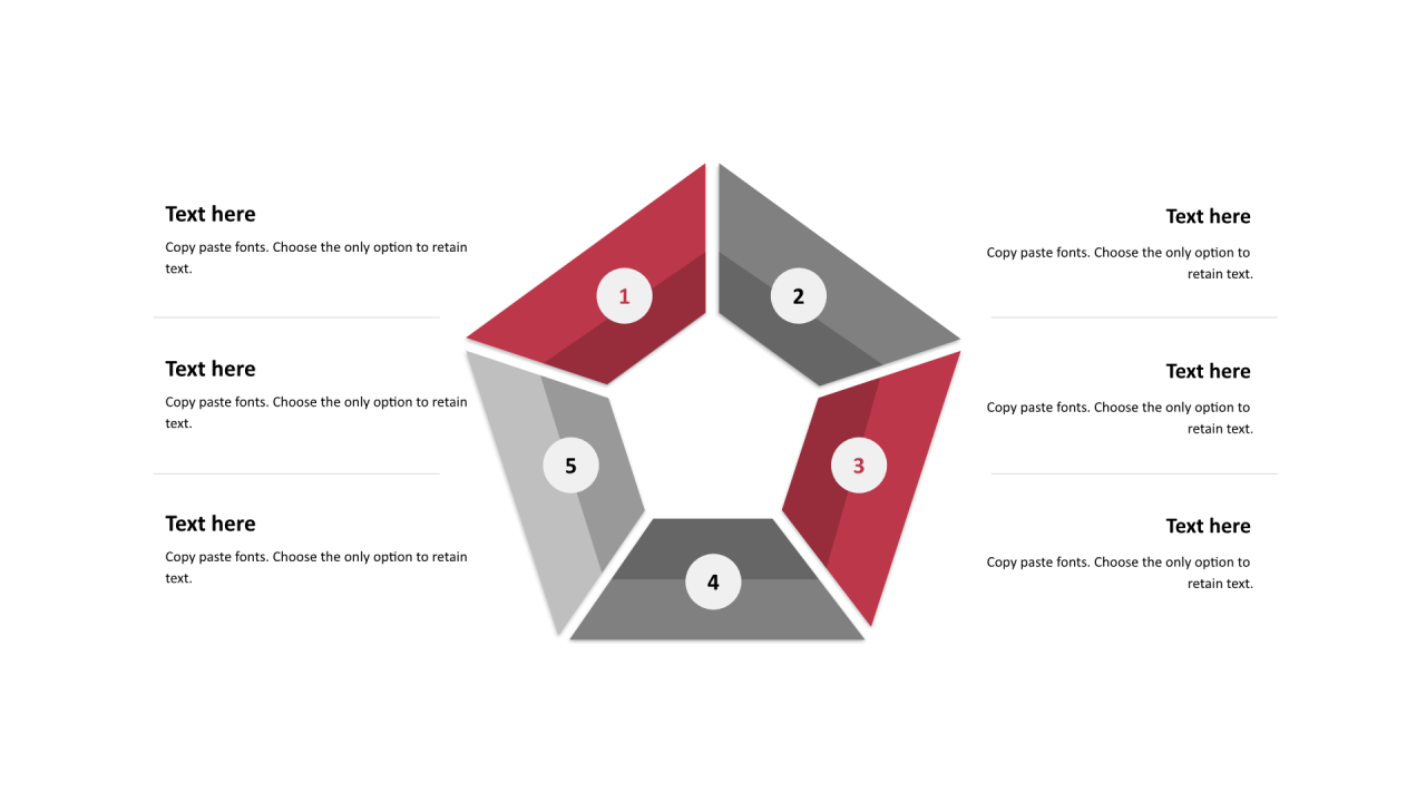 多色多边形扁平6项PPT循环