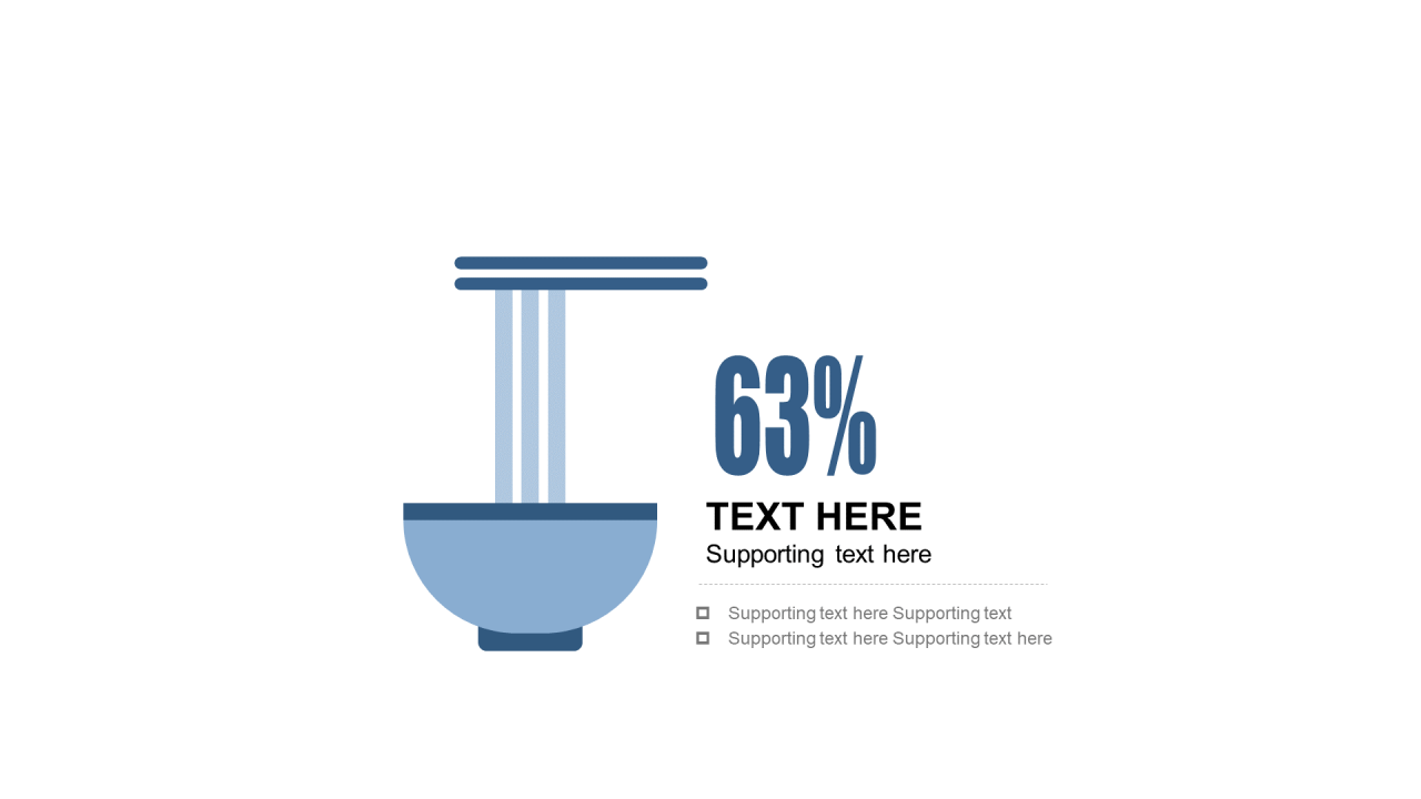 蓝色扁平PPT柱状图