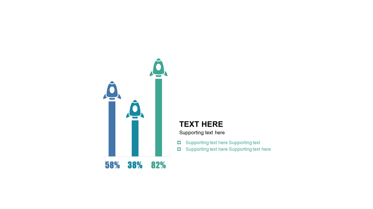 多色扁平PPT柱状图