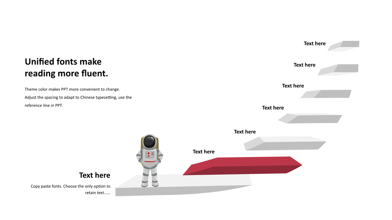 多色插画扁平7项PPT列表