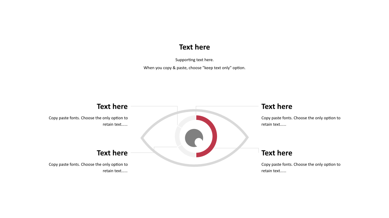 红色线条扁平4项PPT列表