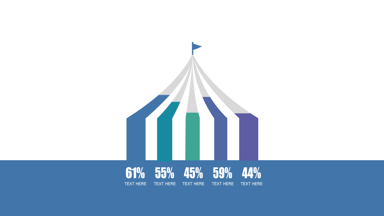 多色扁平PPT渐变图