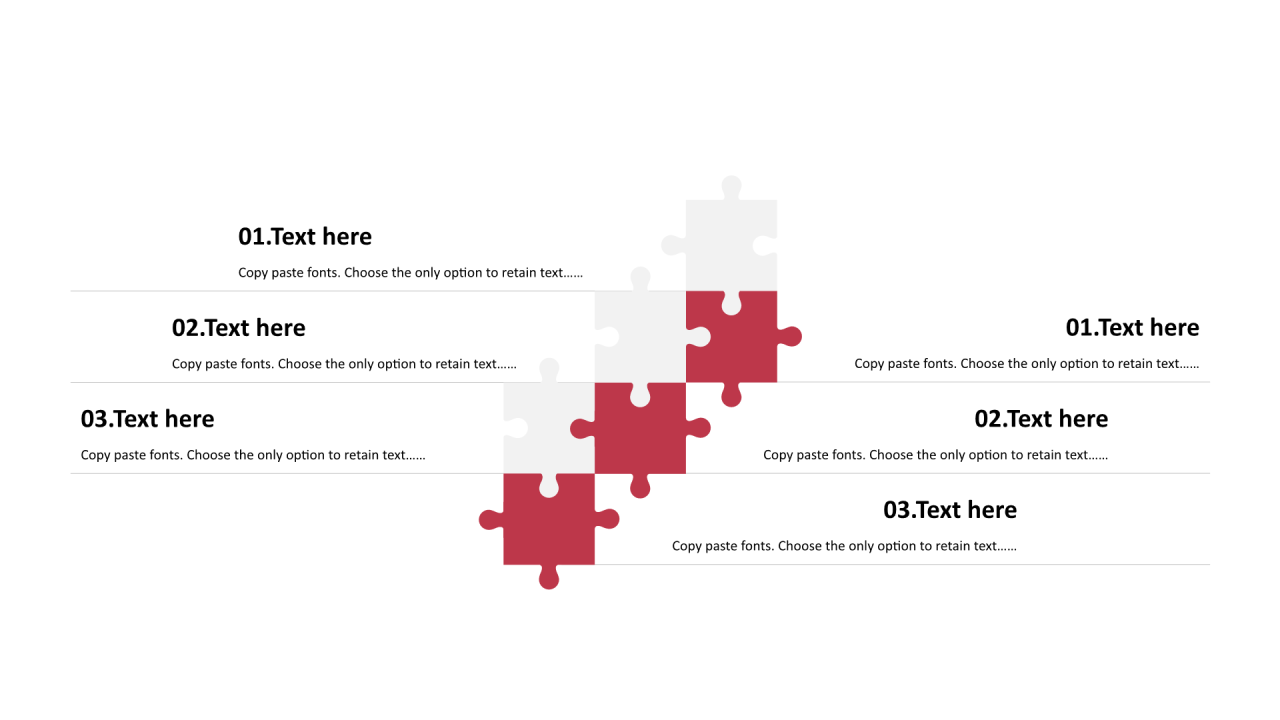 多色矩形扁平3项PPT关系