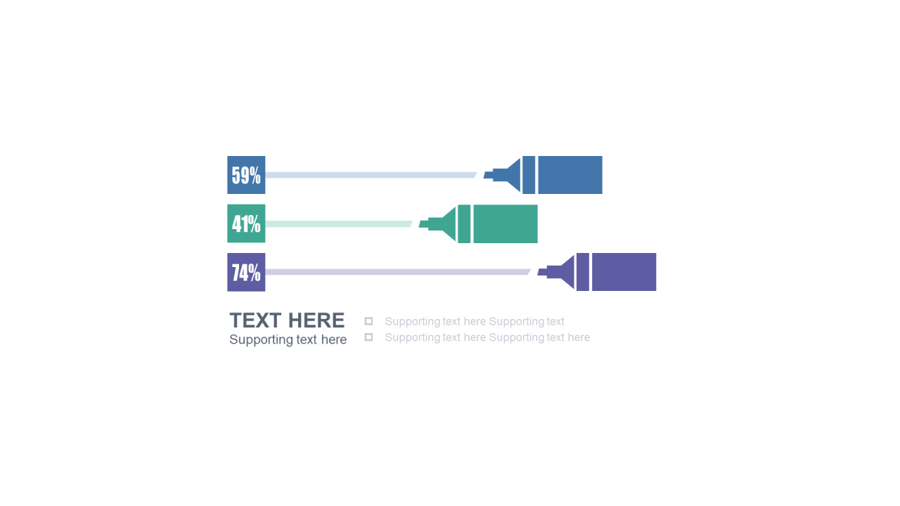 多色扁平PPT条形图